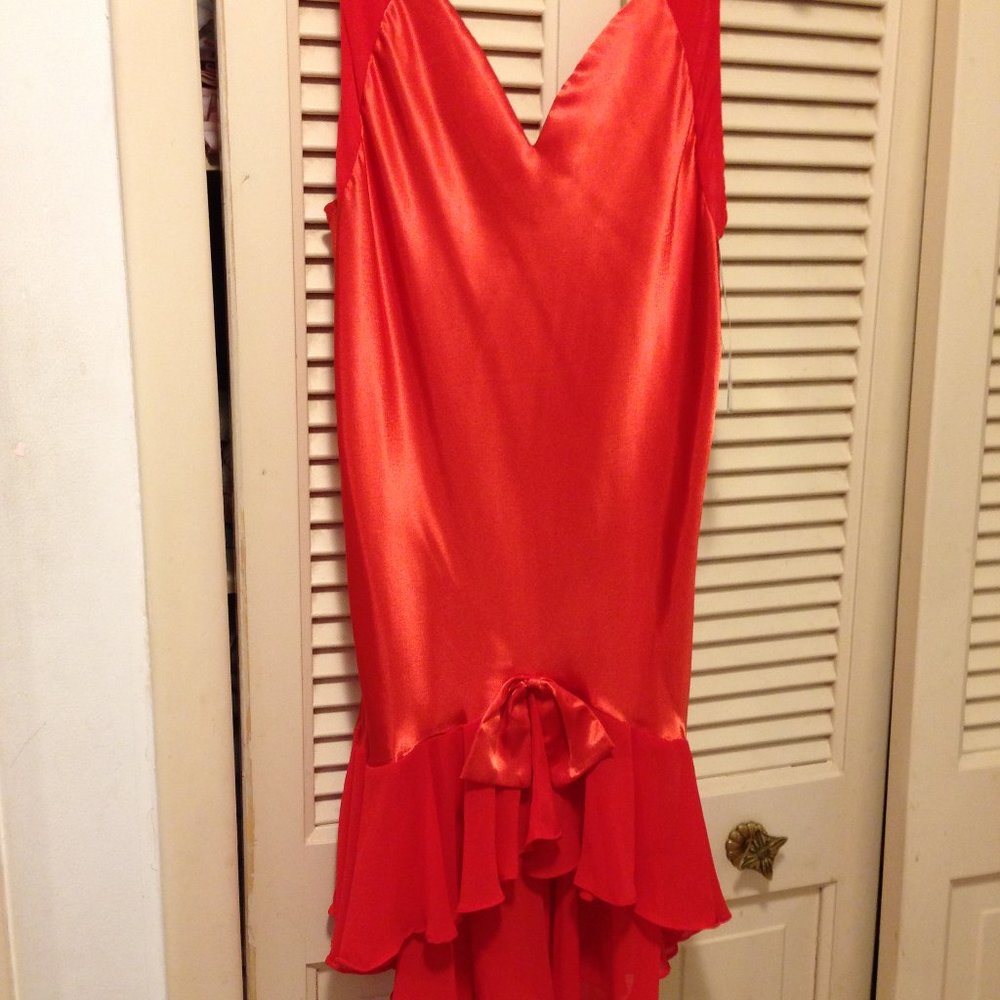 Short Red Gown by Val Mode Lingerie.
